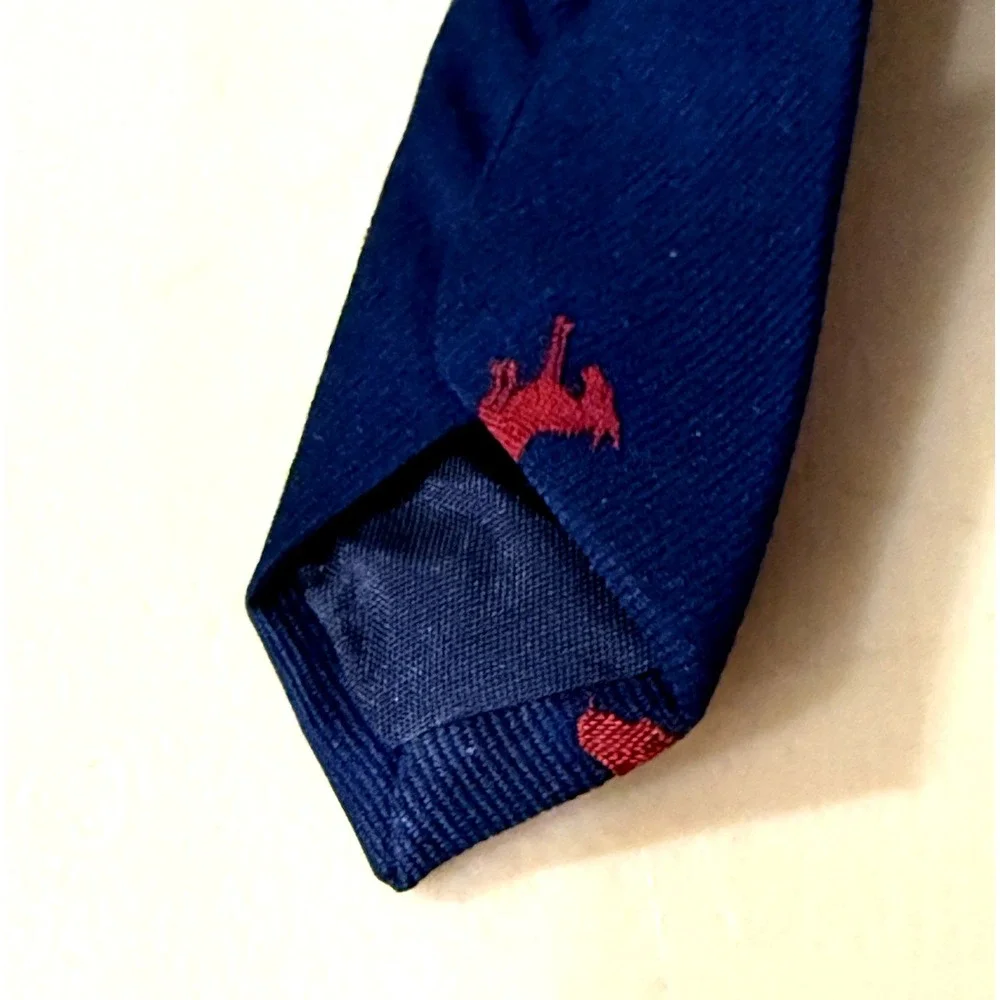 Pietpo Di Como Tie Mens Blue‎ Red Donkey All Over Print3 1/2 1982